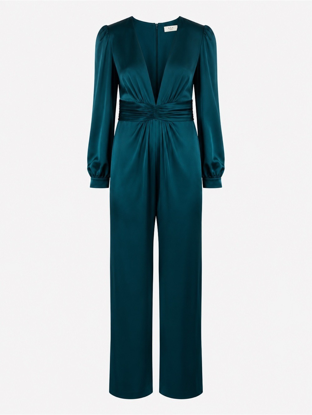 Ieena Mac Duggal Blue Satin Jumpsuit Size 10 - Picture 10 of 10